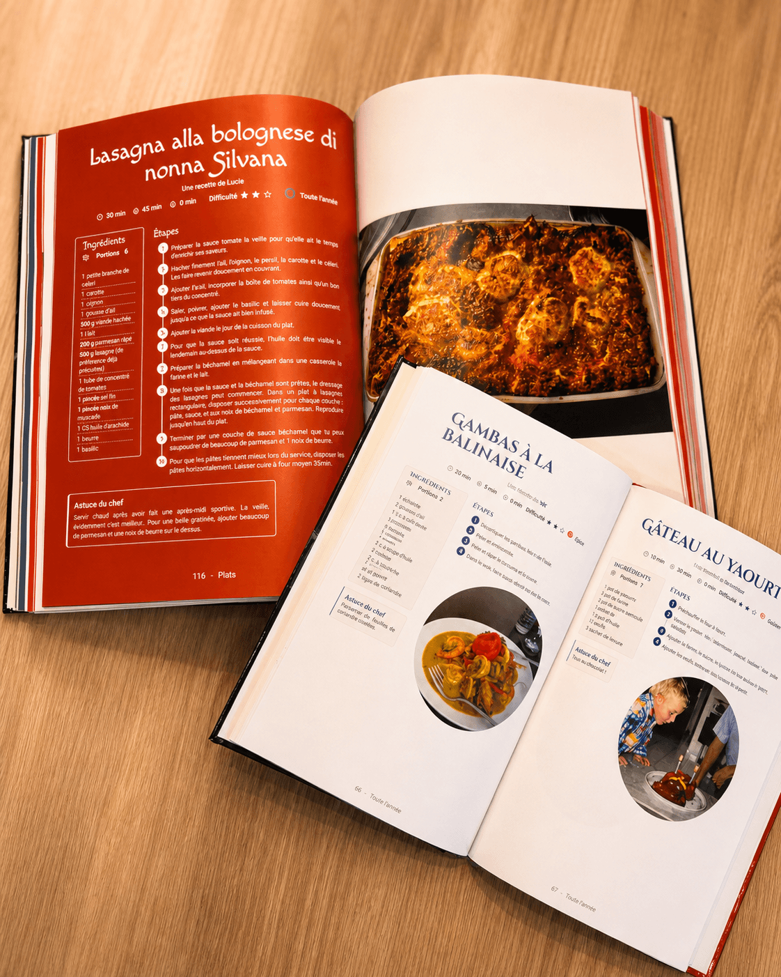 Livre de recettes imprimé ouvert — Cocooko