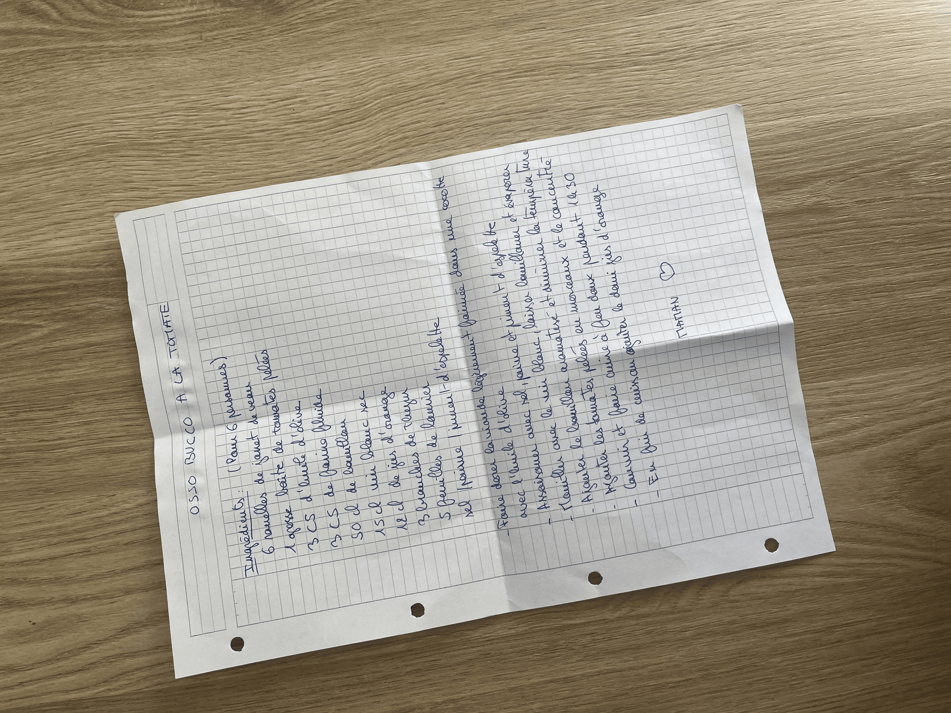 Recette manuscrite dans un carnet — import dans Cocooko